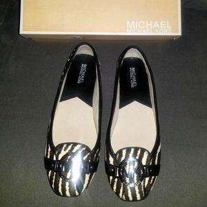 Michael Kors Zebra print flats
